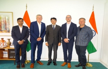 Chairman of Indian Danish Chamber of Commerce, Søren Holm Johansen, Director Mads Schlosser & Mr. Thomas Sehested called on Ambassador Manish Prabhat. 
