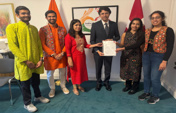 Invitation to Ambassador Manish Prabhat for Navratri celebrations